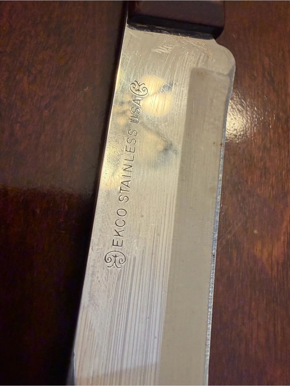 Vtg Ekco Flint Arrowhead Vanadium + Stainless Steel Slicing Knives Set Of 2 USA